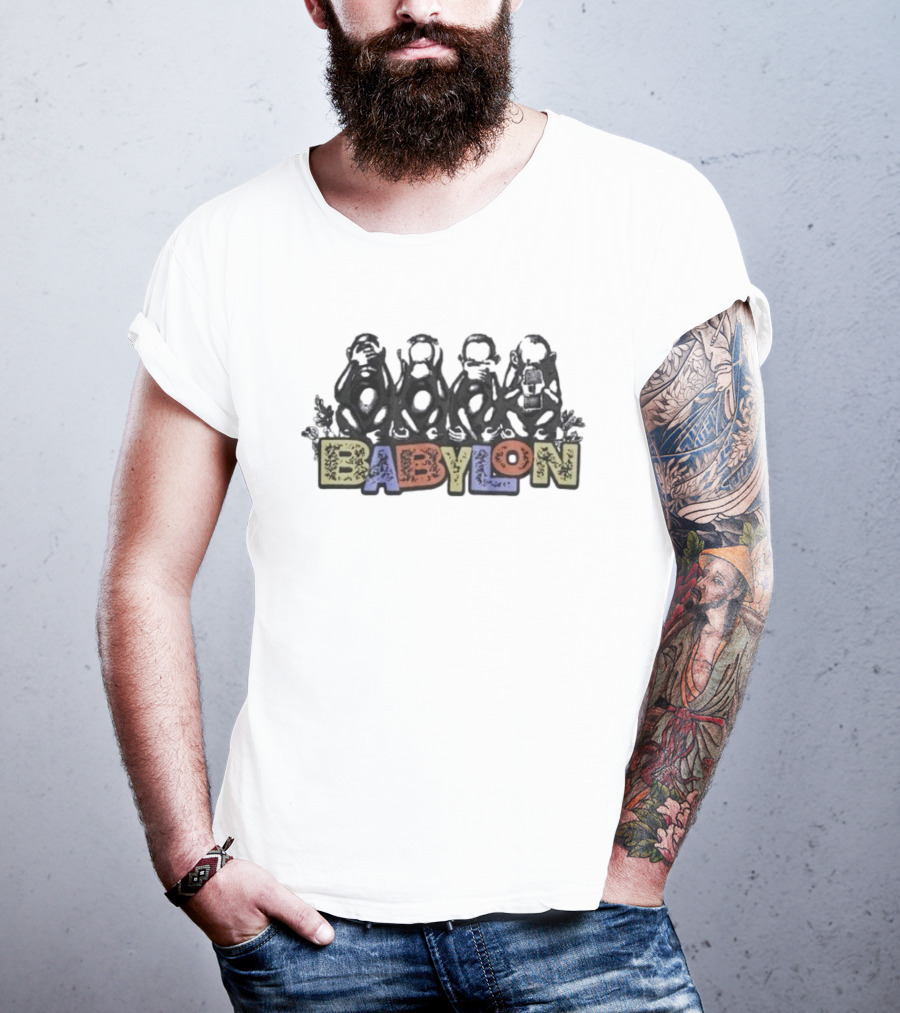 Babylon Monkeys With Engraved Figures And Bold Colors T-Shirt