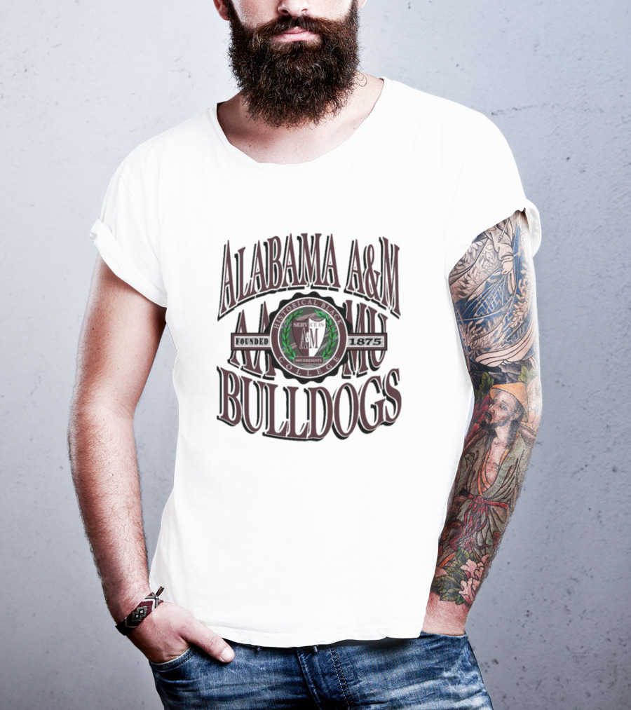 Alabama A&M Bulldogs Founded 1875 Historical Black College Emblem And Crest T-Shirt