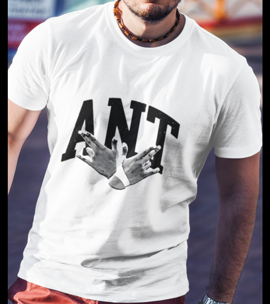 Hands Forming Heart Symbol With Ant Text T-Shirt