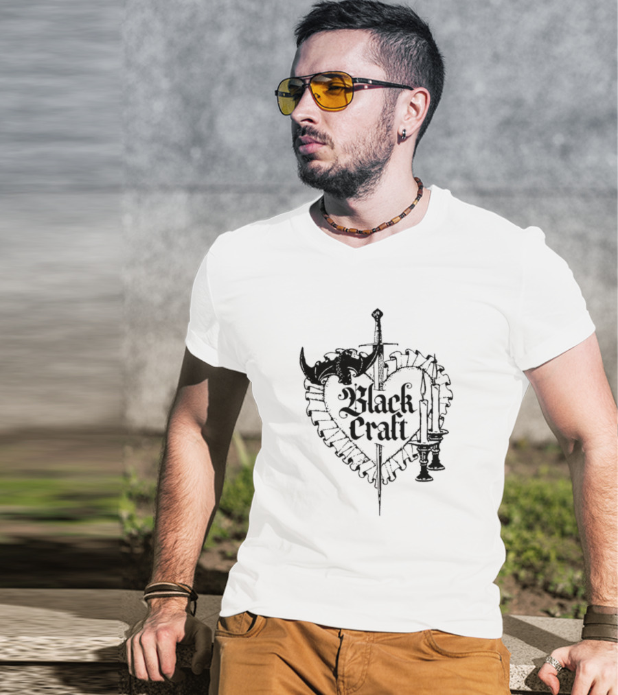 Blackcraft Cult Dagger Heart With Candles And Roses T-Shirt