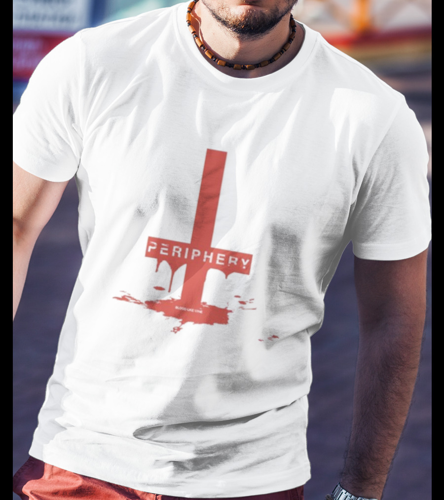 Periphery Blood Like Wine Dripping Cross Design T-Shirt
