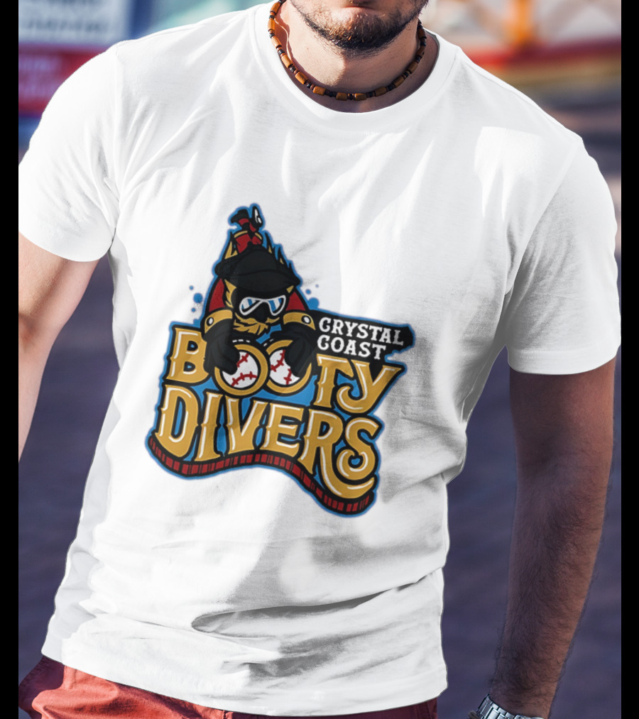Crystal Coast Booty Divers Pirate Spyglass Emblem T-Shirt