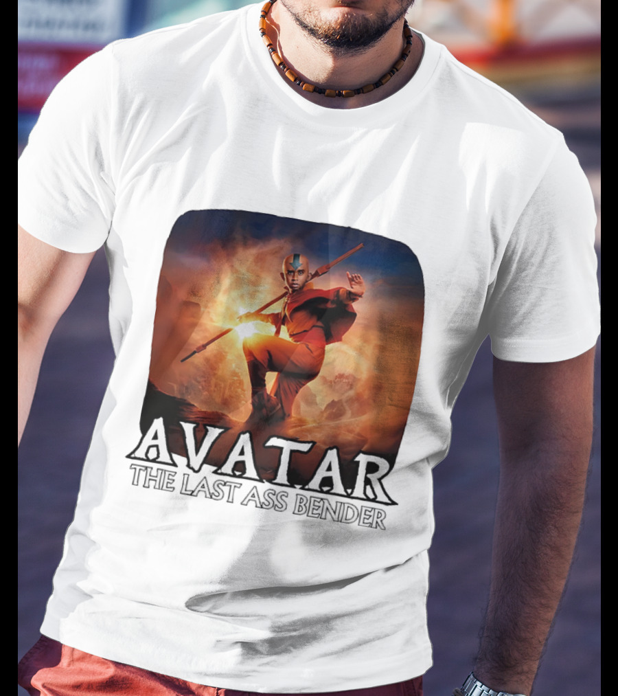 Avatar The Last Ass Bender Aang Parody With Red Outfit And Staff T-Shirt