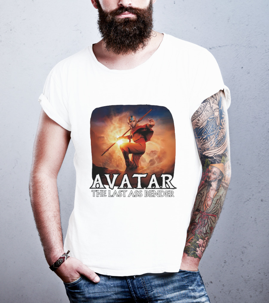 Avatar The Last Ass Bender Aang Parody With Red Outfit And Staff T-Shirt