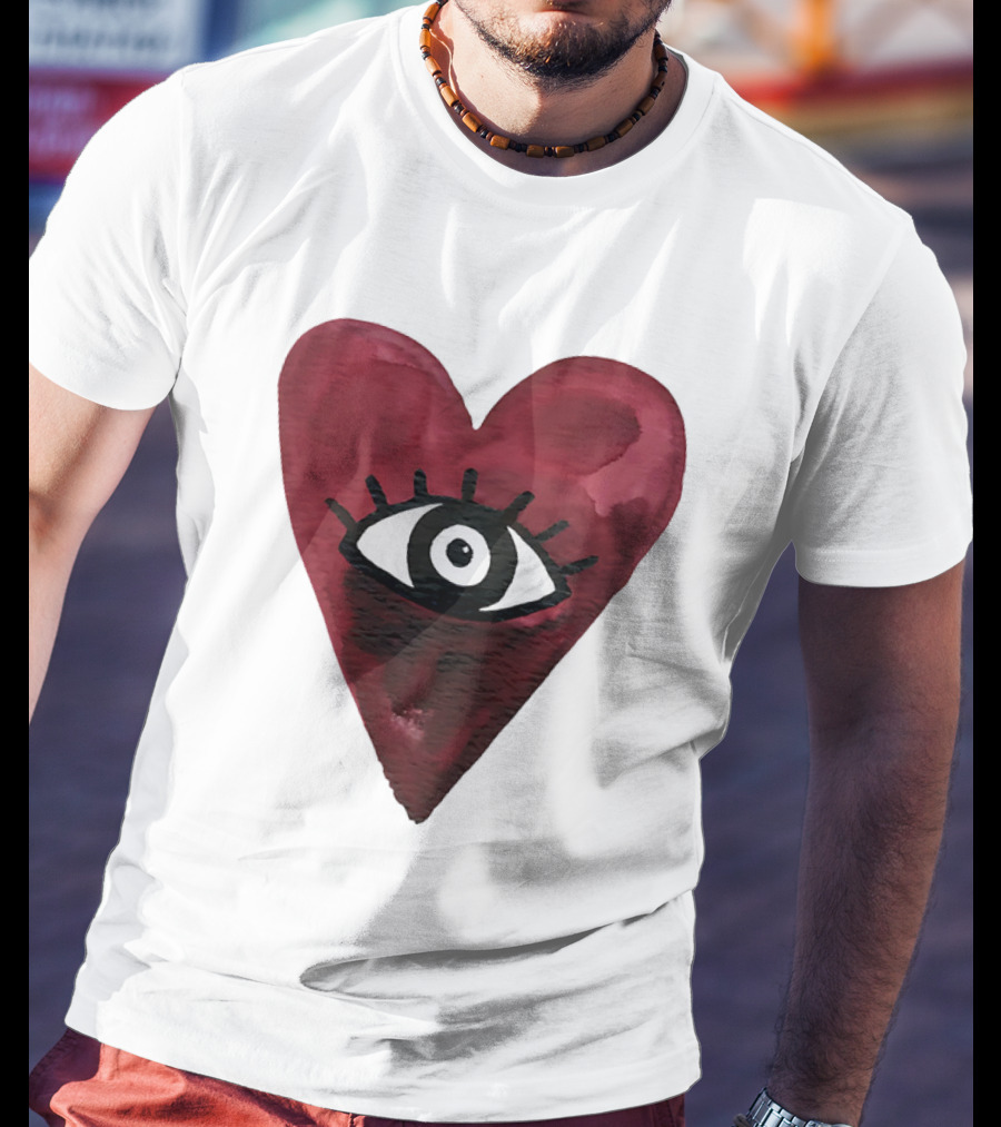 Burgundy Hearts Club Eye Retro T-Shirt