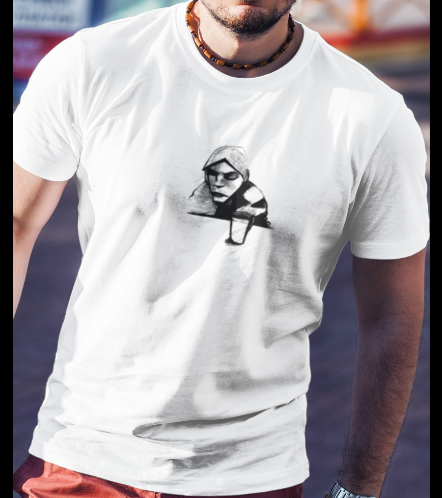 Burial Untrue Album Cover Motif With Cross And Abstract Faces T-Shirt