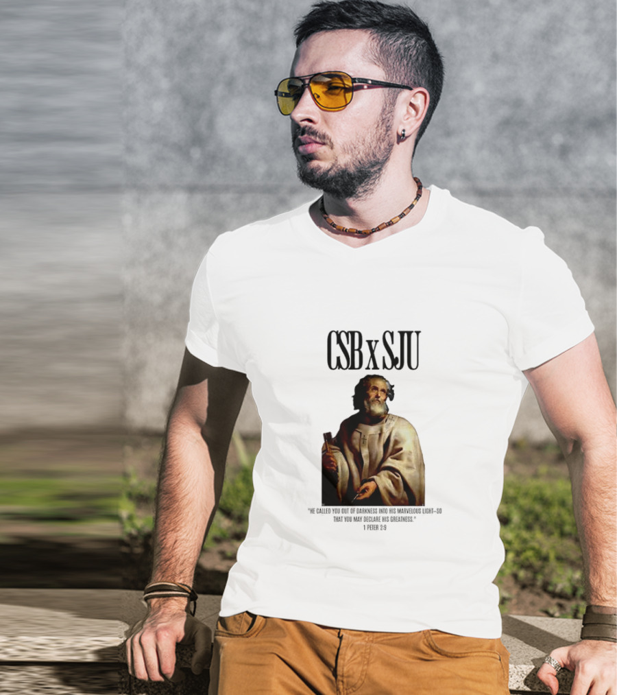 CSB SJU He Called You Out Of Darkness Into His Marvelous Light Saint Peter Painting T-Shirt