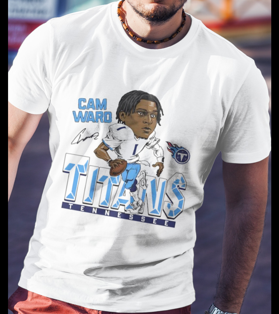Cam Ward Signature Tennessee Titans Caricature T-Shirt