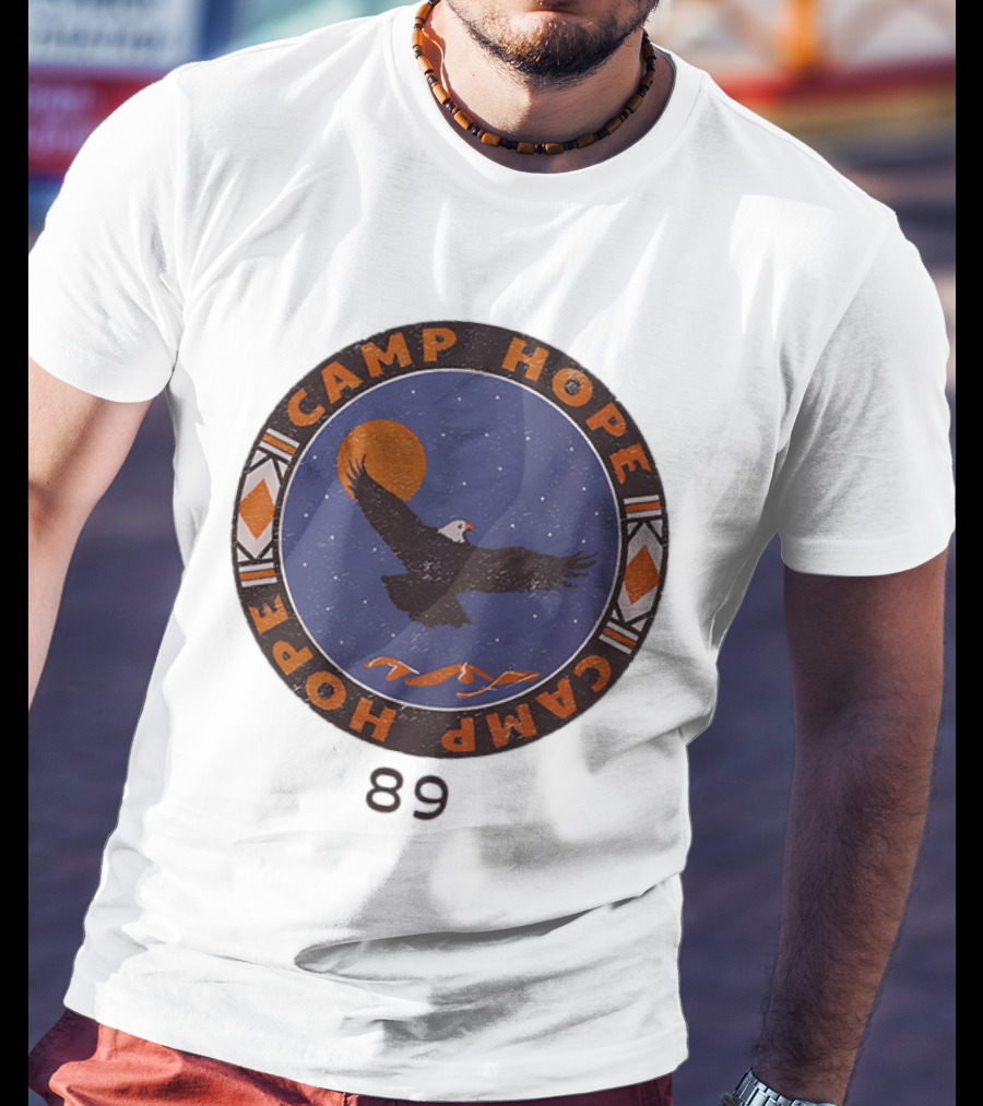 Camp Hope Circle 89 Eagle And Sun Design T-Shirt