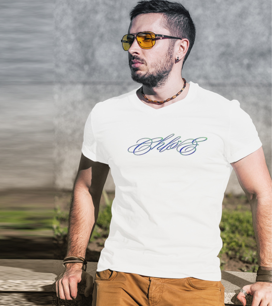 "Chloe Bailey Shake Blue And Green Signature Script" T-Shirt
