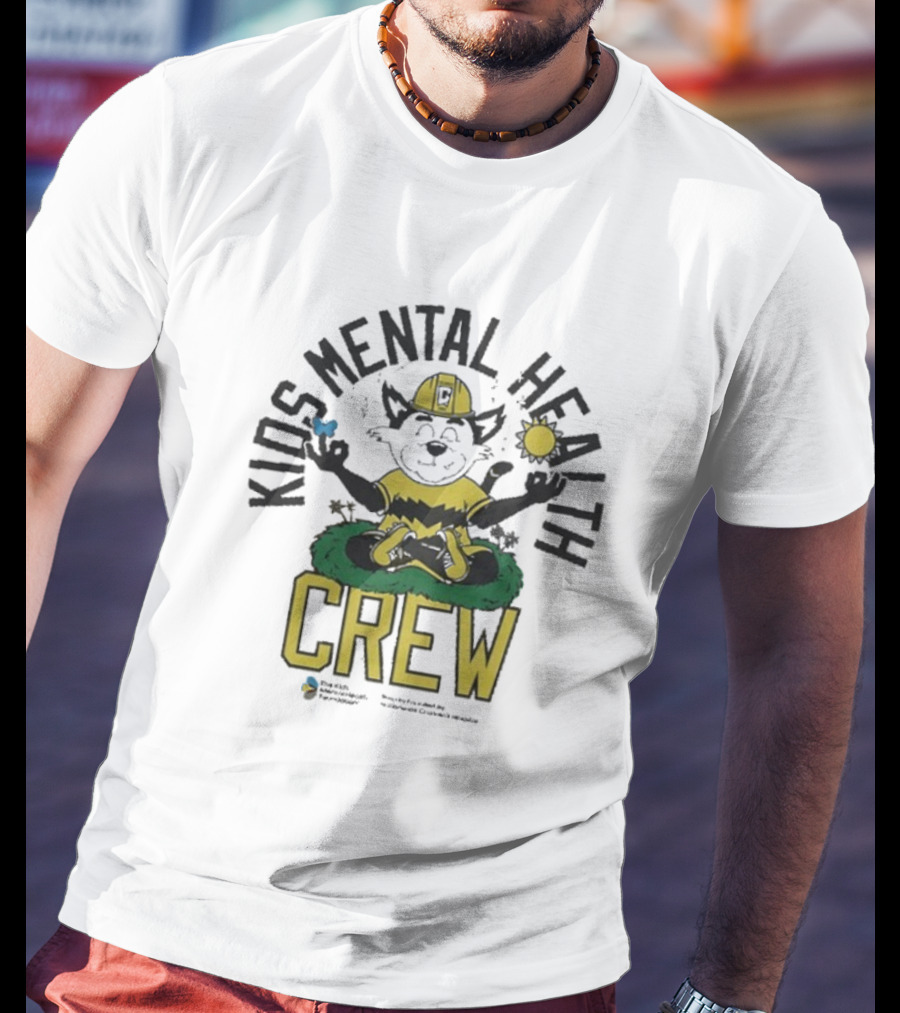 Kids Mental Health Crew Soccer Team Support Mascot Meditation Positive Wellbeing T-Shirt