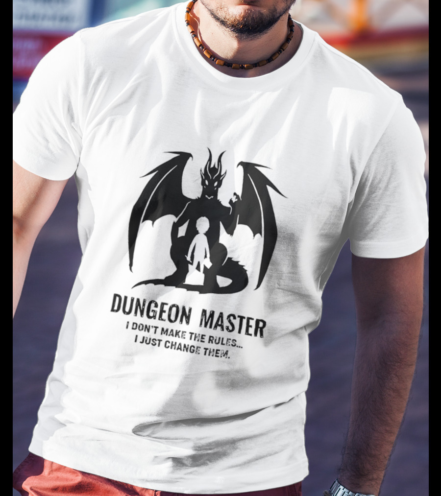 Dungeon Master I Don’t Make The Rules I Just Change Them Dragon Silhouette T-Shirt