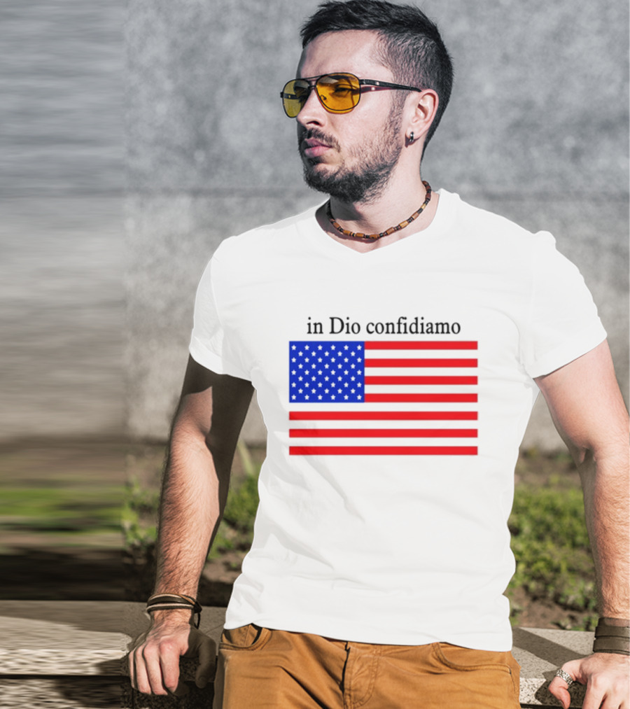 Eric Adams Wearing In Dio Confidiamo T-Shirt