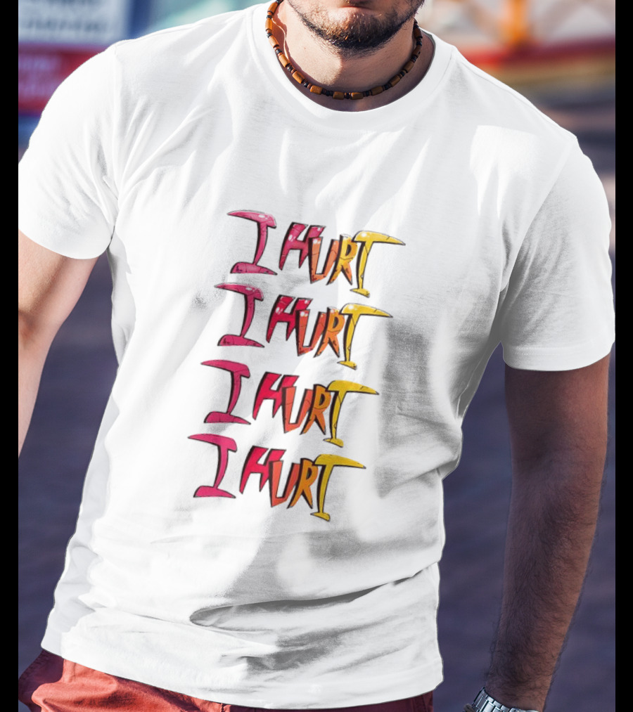 I HURT Multicolor Graffiti Text Art T-Shirt
