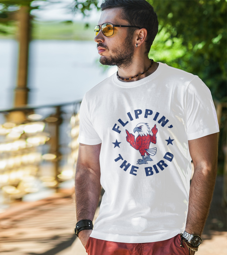 Flippin' The Bird Patriotic Eagle Middle Finger T-Shirt