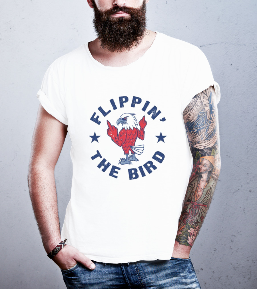 Flippin' The Bird Patriotic Eagle Middle Finger T-Shirt