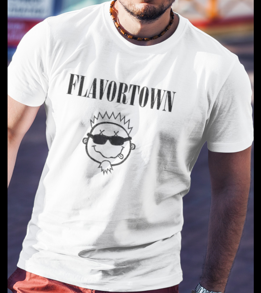 Flavortown Guy Fieri Smells Like Flavor With Sunglasses Pizza Icon T-Shirt