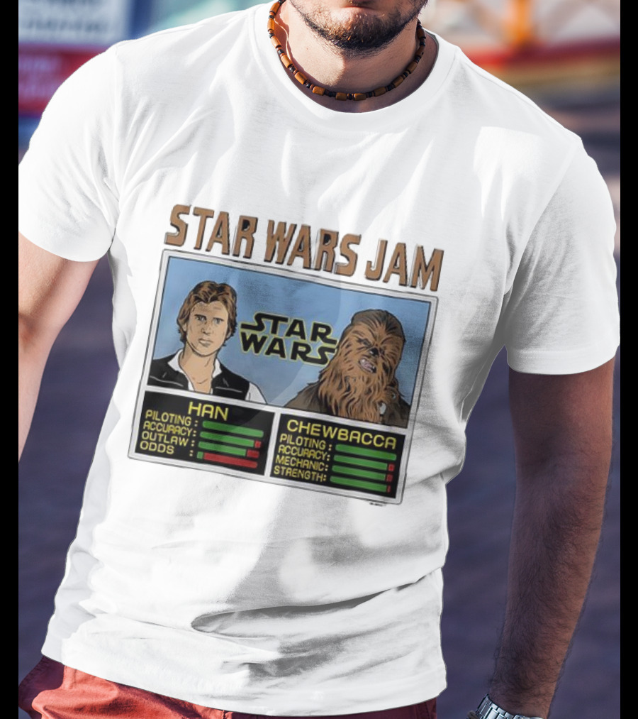 Star Wars Jam Han Chewbacca Piloting Accuracy Outlaw Strength T-Shirt