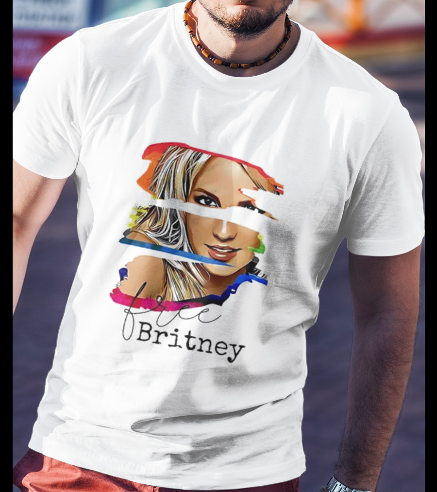 "Free Britney Spears Colorful Streak Portrait" T-Shirt