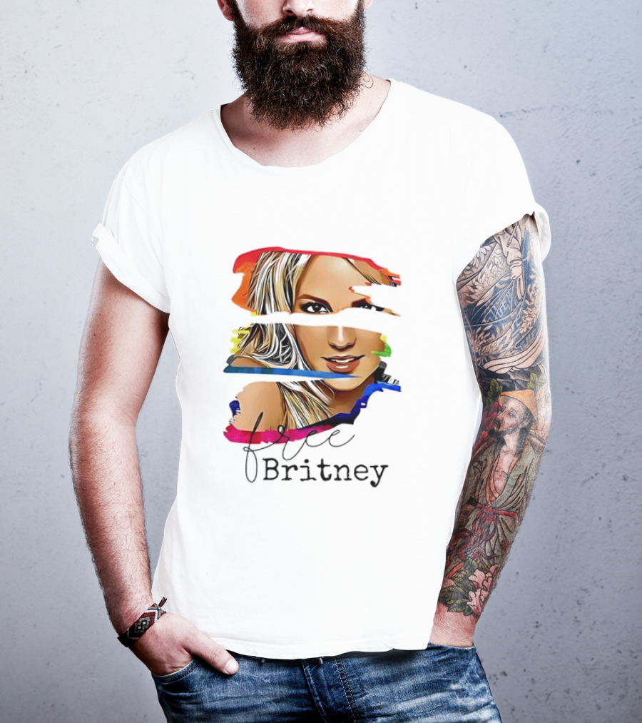 "Free Britney Spears Colorful Streak Portrait" T-Shirt