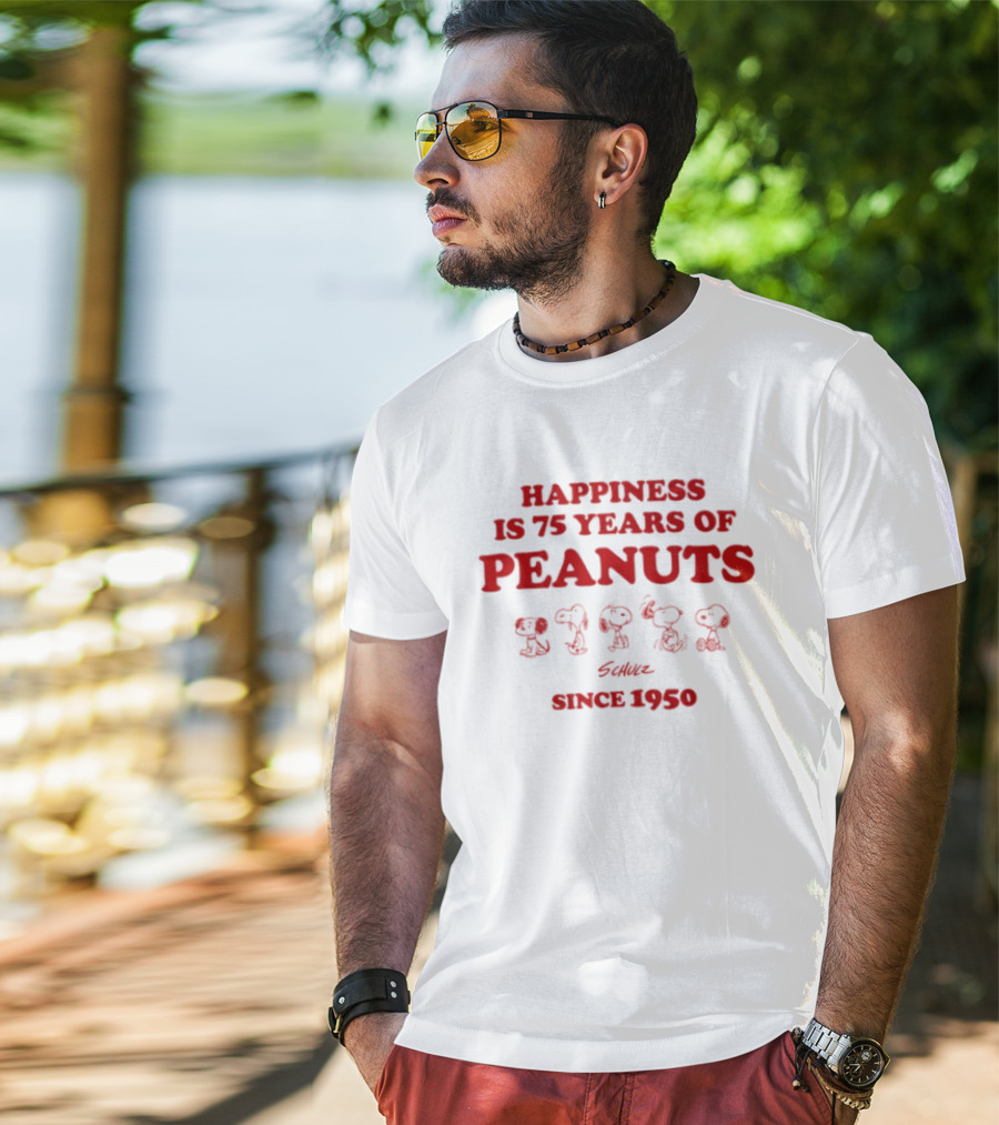 Happiness Is 75 Years Of Peanuts Characters Together Since 1950 T-Shirt