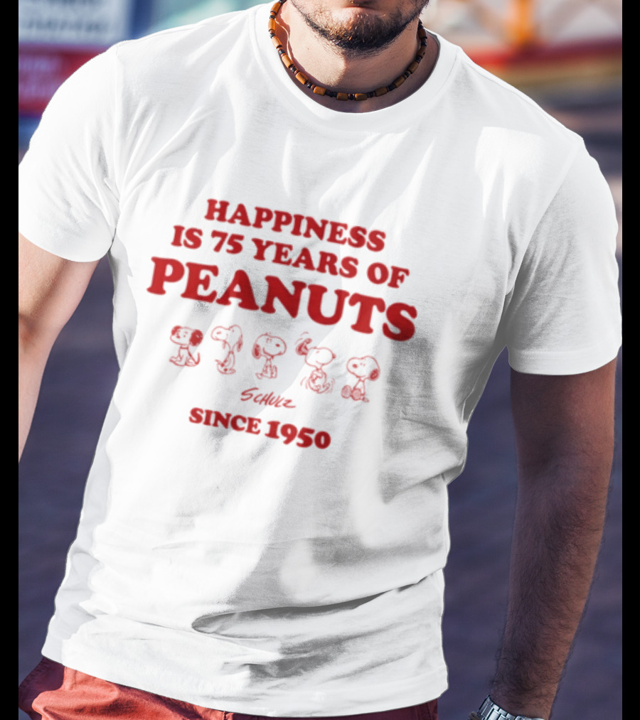 Happiness Is 75 Years Of Peanuts Characters Together Since 1950 T-Shirt