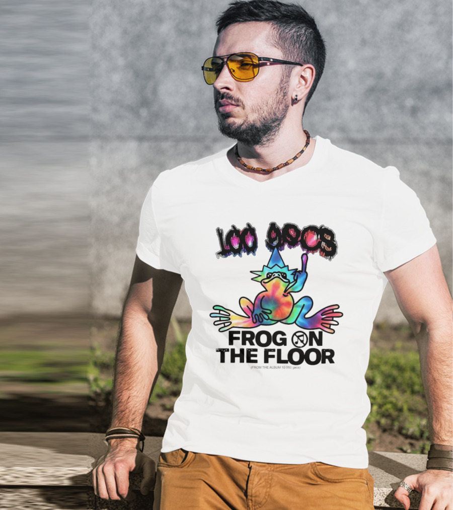 100 Gecs Rainbow Frog Tie-Dye Party Vibes T-Shirt