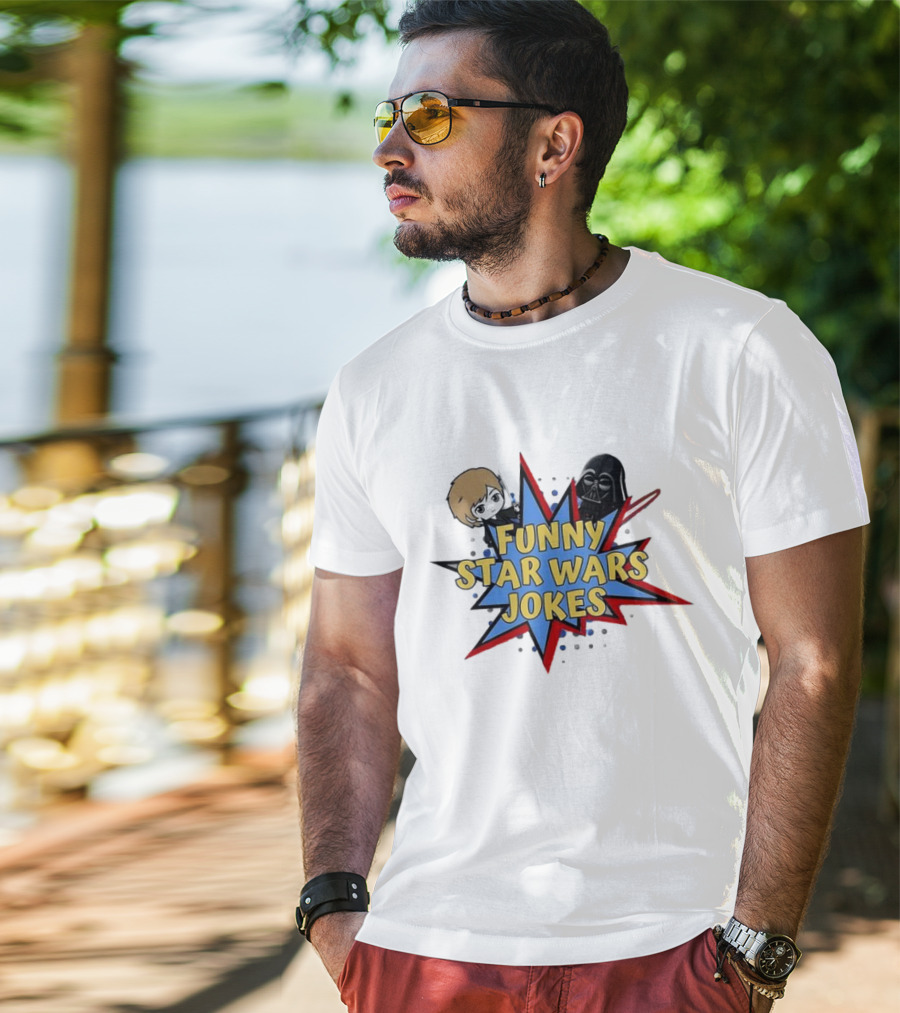 Funny Star Wars Jokes Comic Style With Iconic Characters T-Shirt