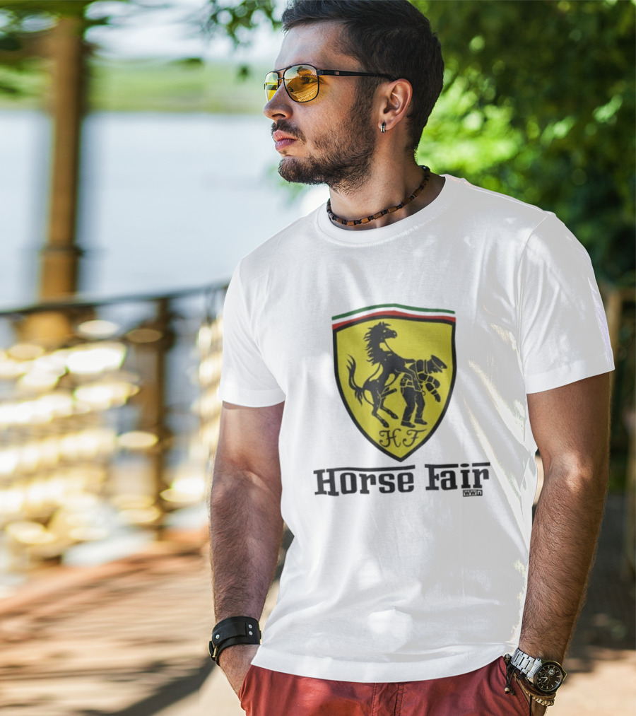 Horse Fair Waterford Whispers HF Shield With Horse And Man T-Shirt