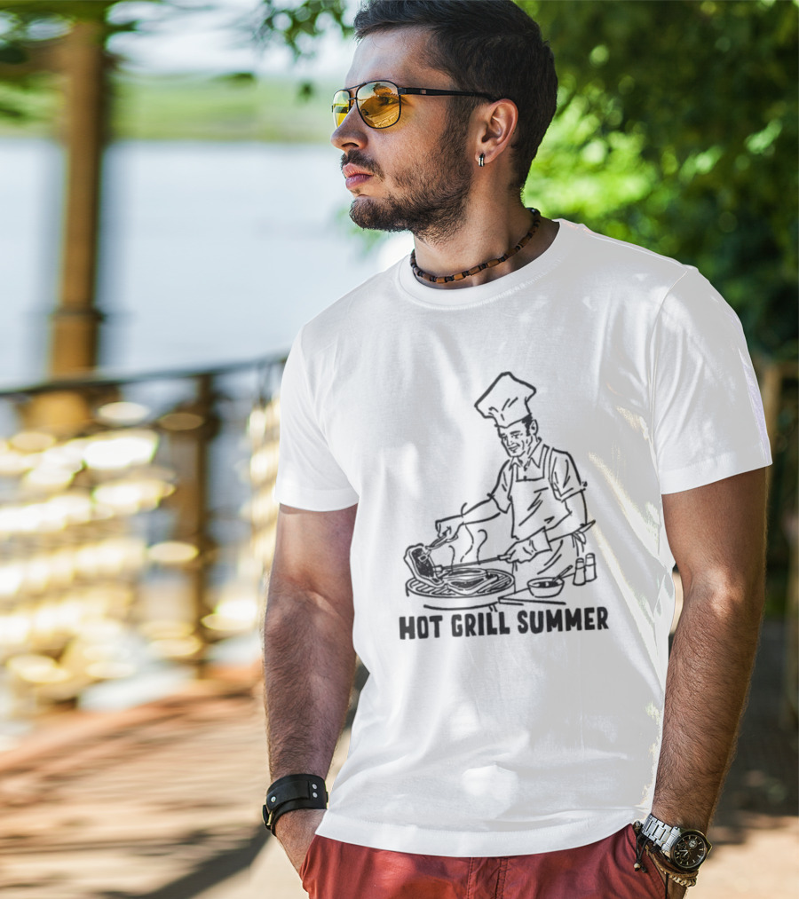 Hot Grill Summer Chef Grilling Cookout Vibes T-Shirt