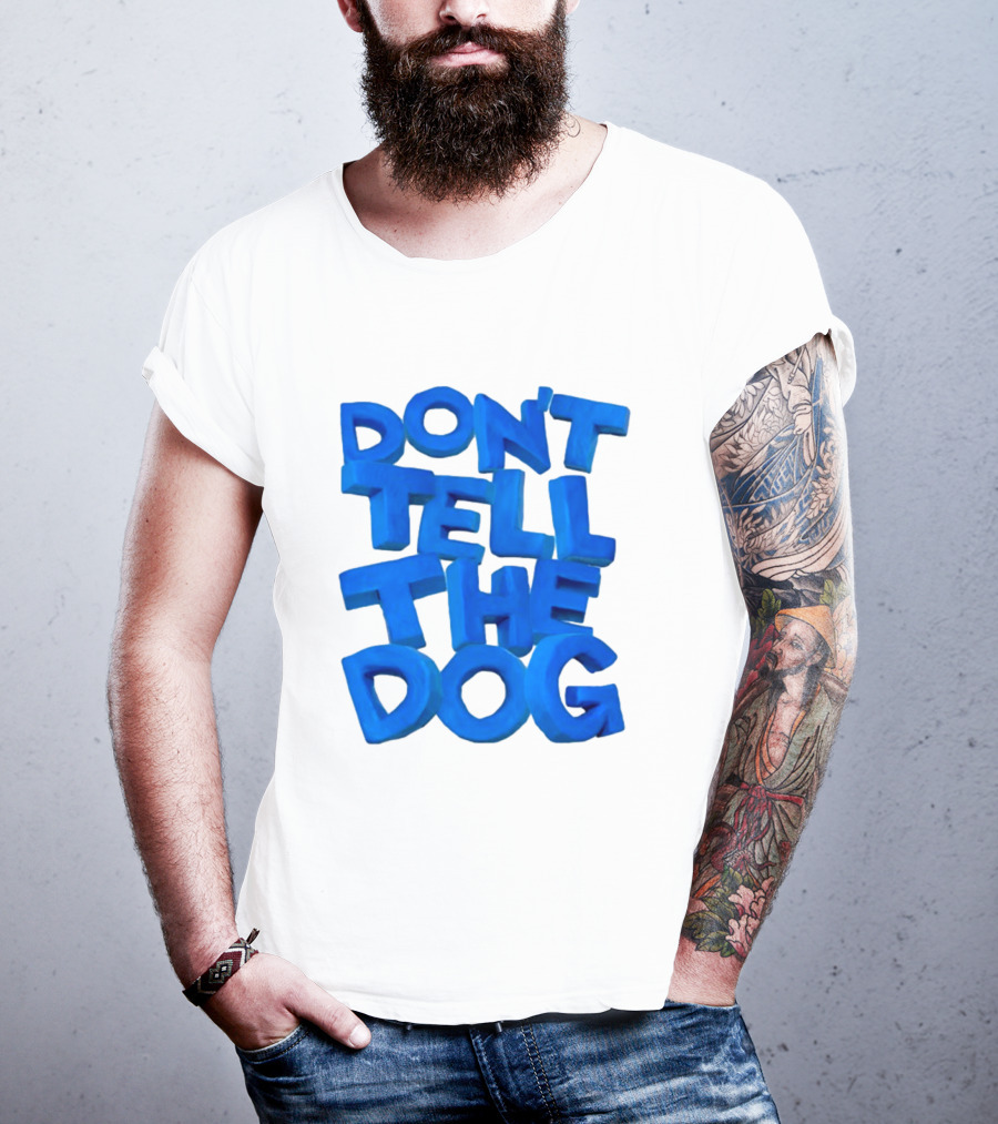 James Marriott Don't Tell The Dog Blue Text White Album T-Shirt