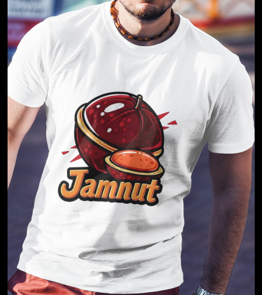 Jamnut Bold Fruit Style Text And Iconic Split Shell Nut T-Shirt