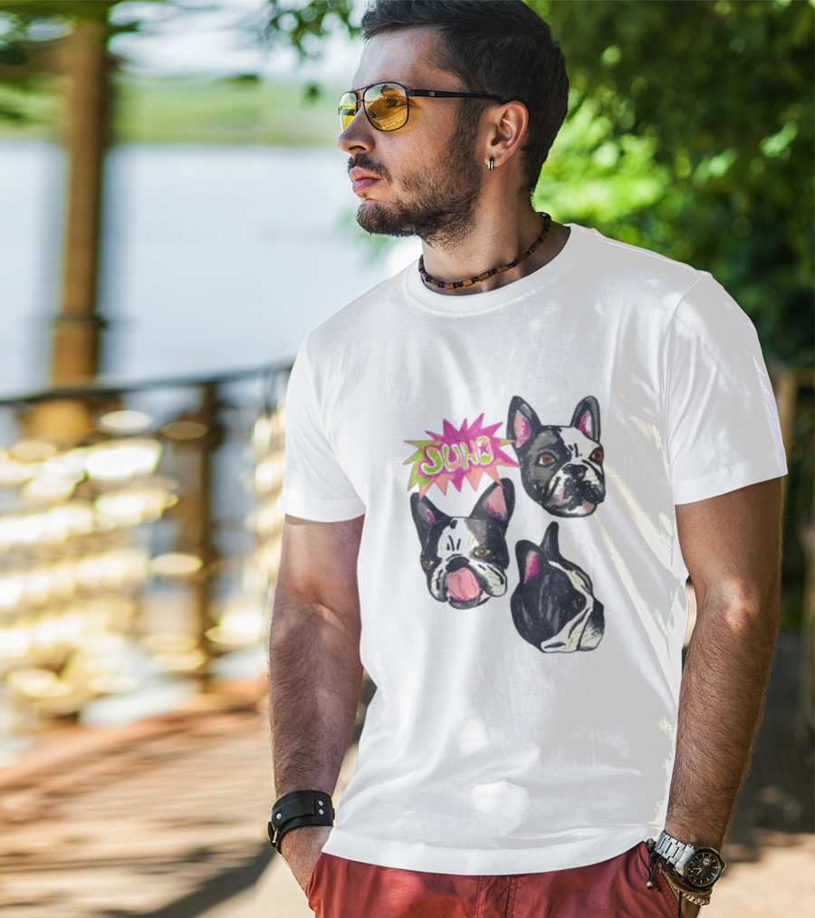Kel Lauren Remi Wolf Juno Dog Faces Colorful Design T-Shirt