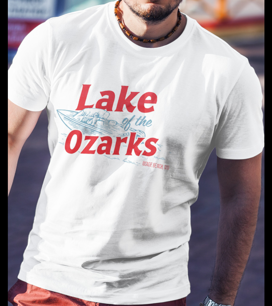 Lake Of The Ozarks Osage Beach MO Retro Boat Illustration T-Shirt