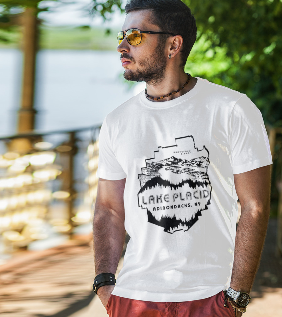 Lake Placid New York Adirondacks Hiking Forest Wilderness Exploration T-Shirt