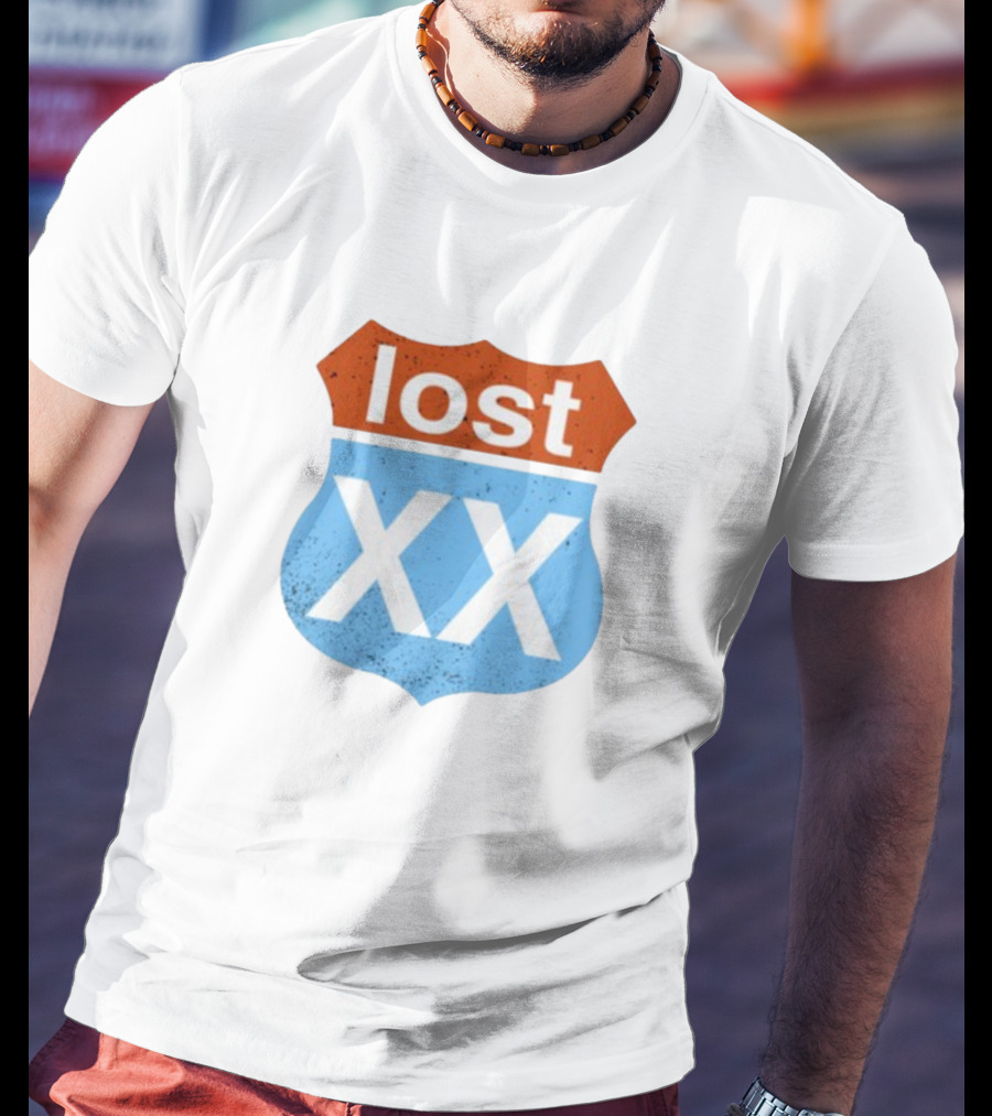 Lost XX Route Shield Mgk Wearing T-Shirt