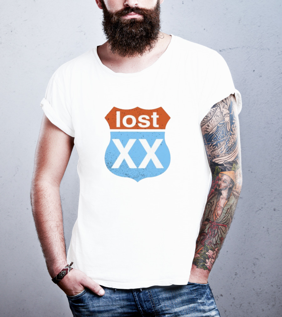 Lost XX Route Shield Mgk Wearing T-Shirt