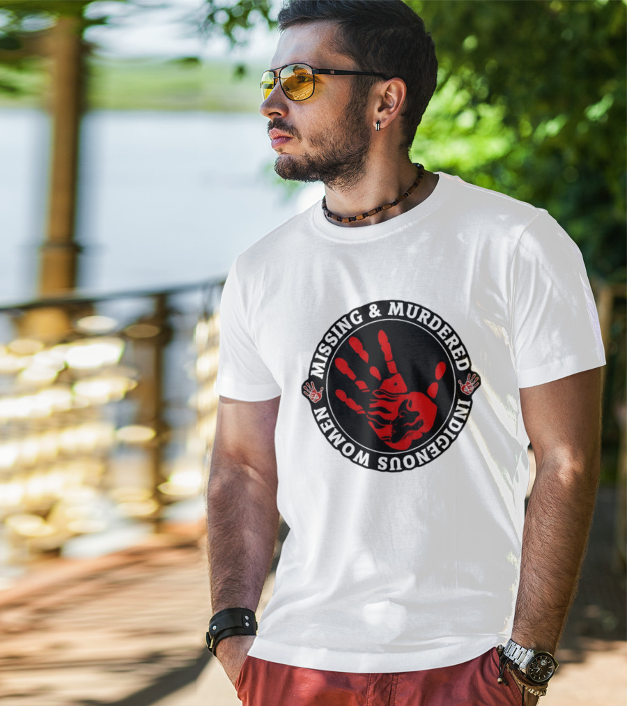 Missing Murdered Indigenous Women Red Handprint Symbol T-Shirt