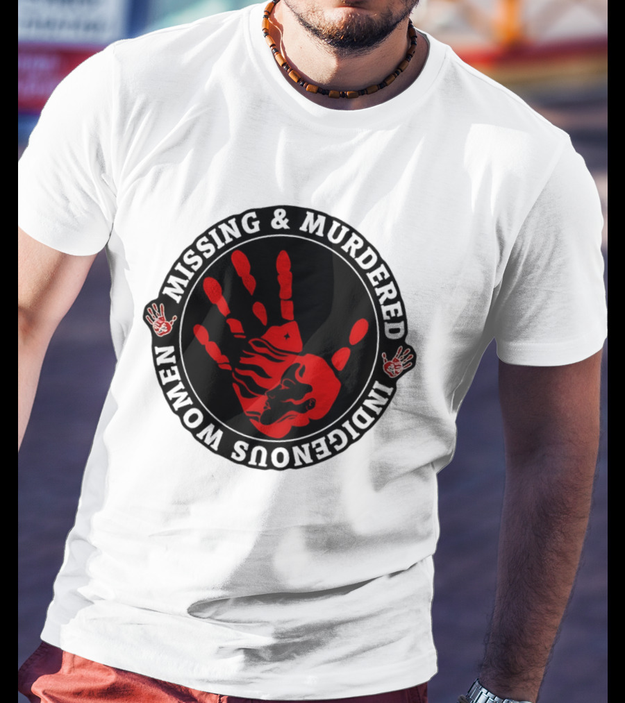 Missing Murdered Indigenous Women Red Handprint Symbol T-Shirt