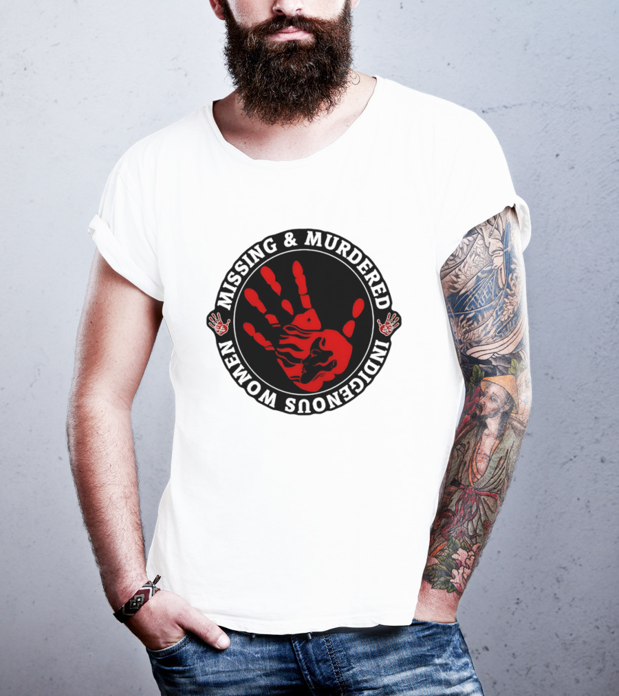 Missing Murdered Indigenous Women Red Handprint Symbol T-Shirt