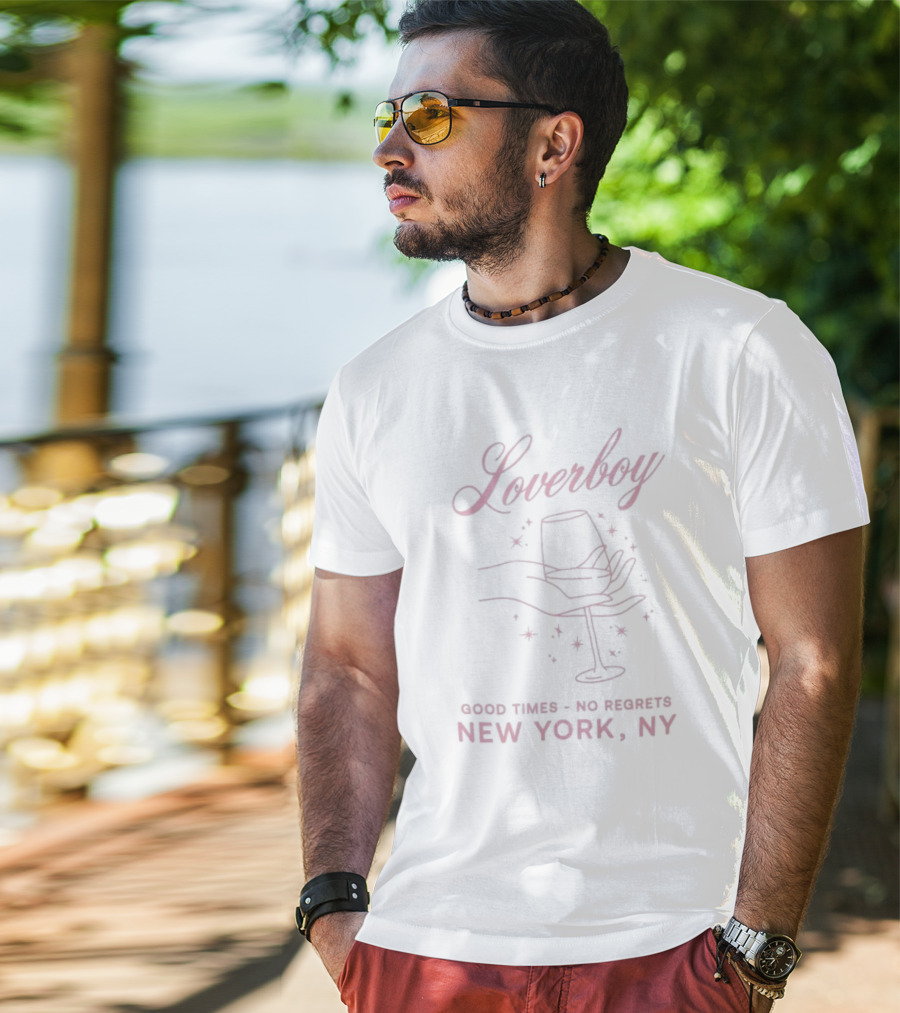 Loverboy Good Times No Regrets New York NY Sparkling Glass T-Shirt