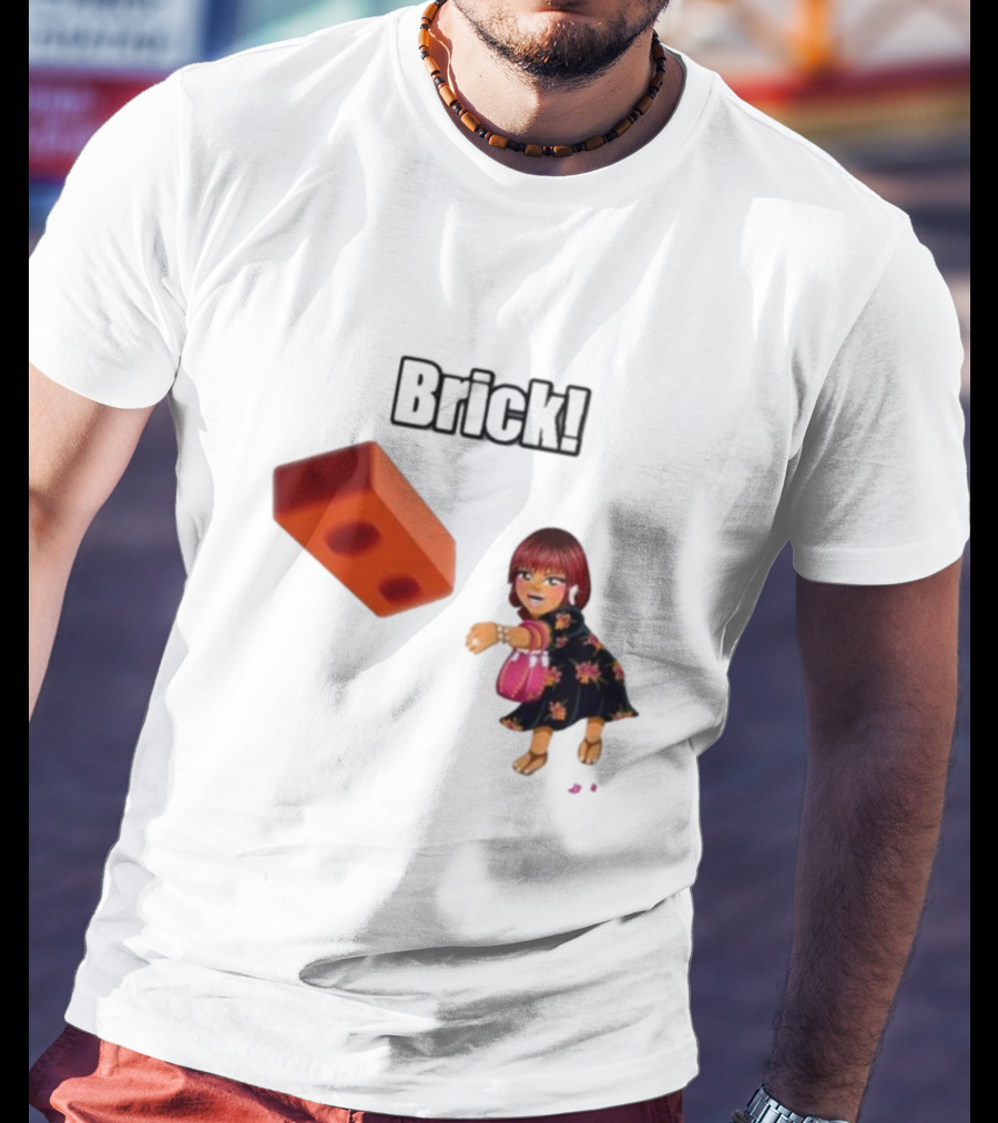"Brick! Lushious Massacr Character With Red Brick" T-Shirt