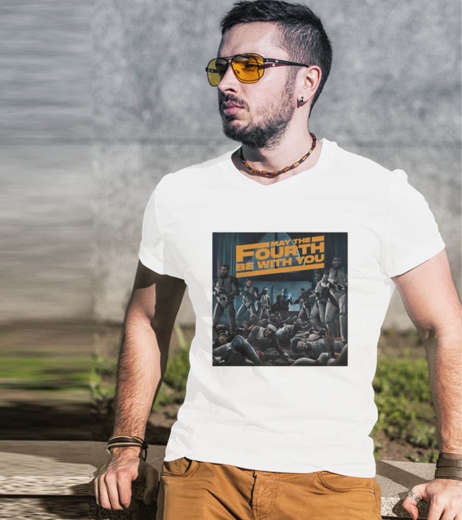 May The Fourth Be With You Basketball Players And Stormtroopers Scene T-Shirt