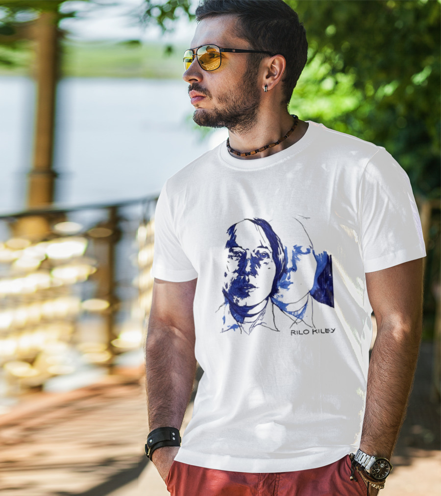 Rilo Kiley Execution Blue Sketch Faces T-Shirt