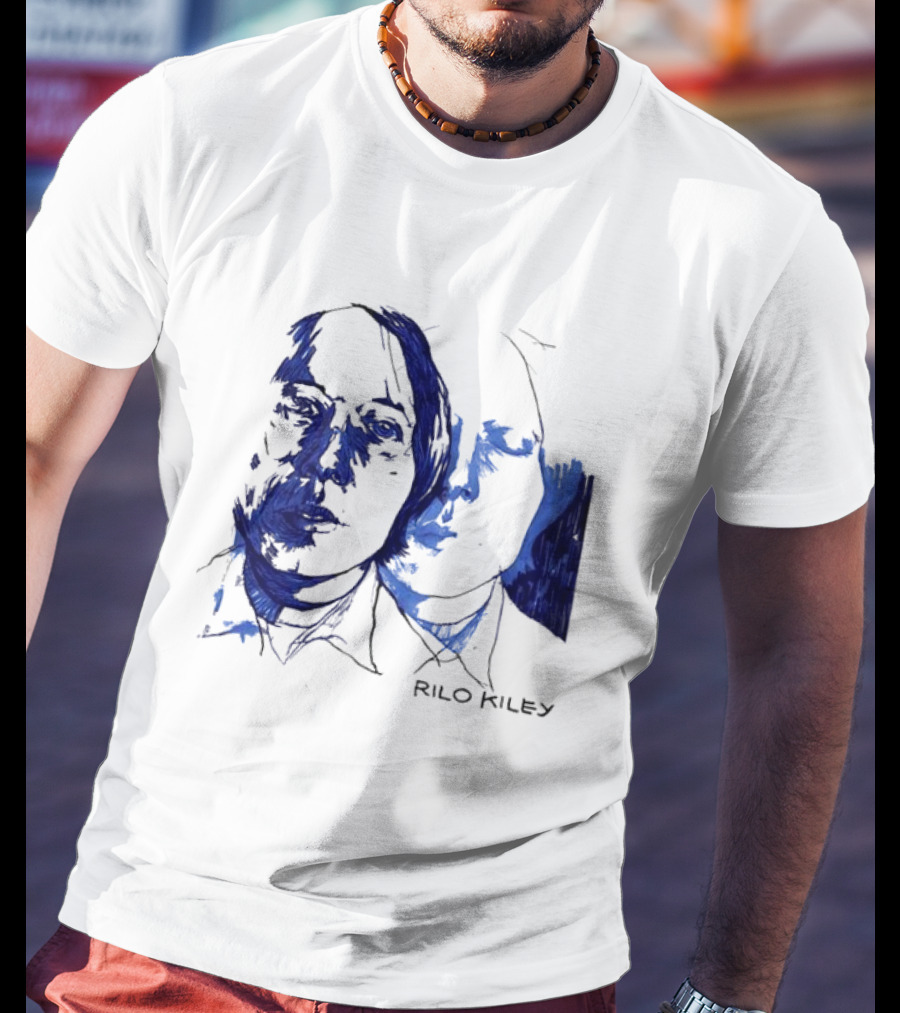 Rilo Kiley Execution Blue Sketch Faces T-Shirt