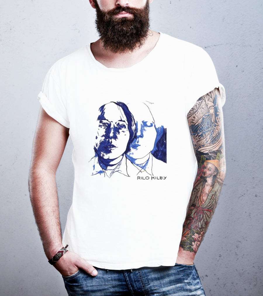 Rilo Kiley Execution Blue Sketch Faces T-Shirt