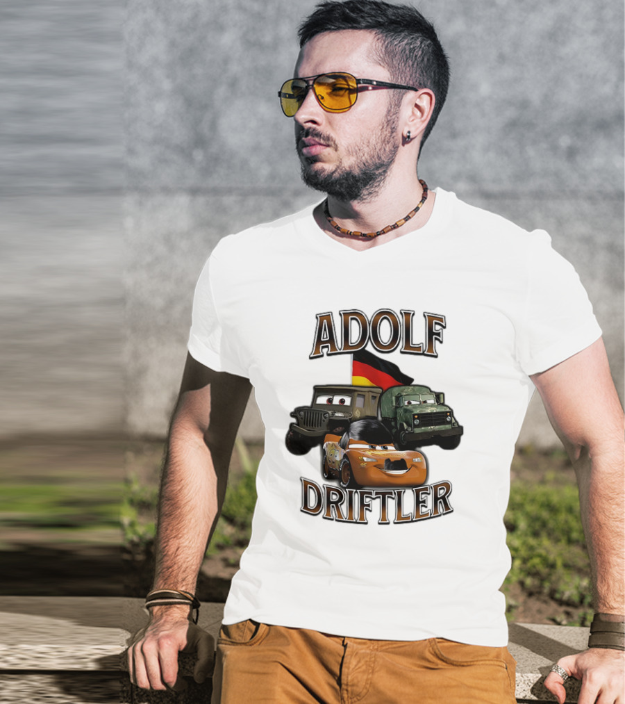 Pixar Cars Adolf Driftler Cartoon Parody T-Shirt
