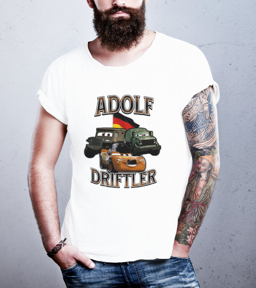 Pixar Cars Adolf Driftler Cartoon Parody T-Shirt
