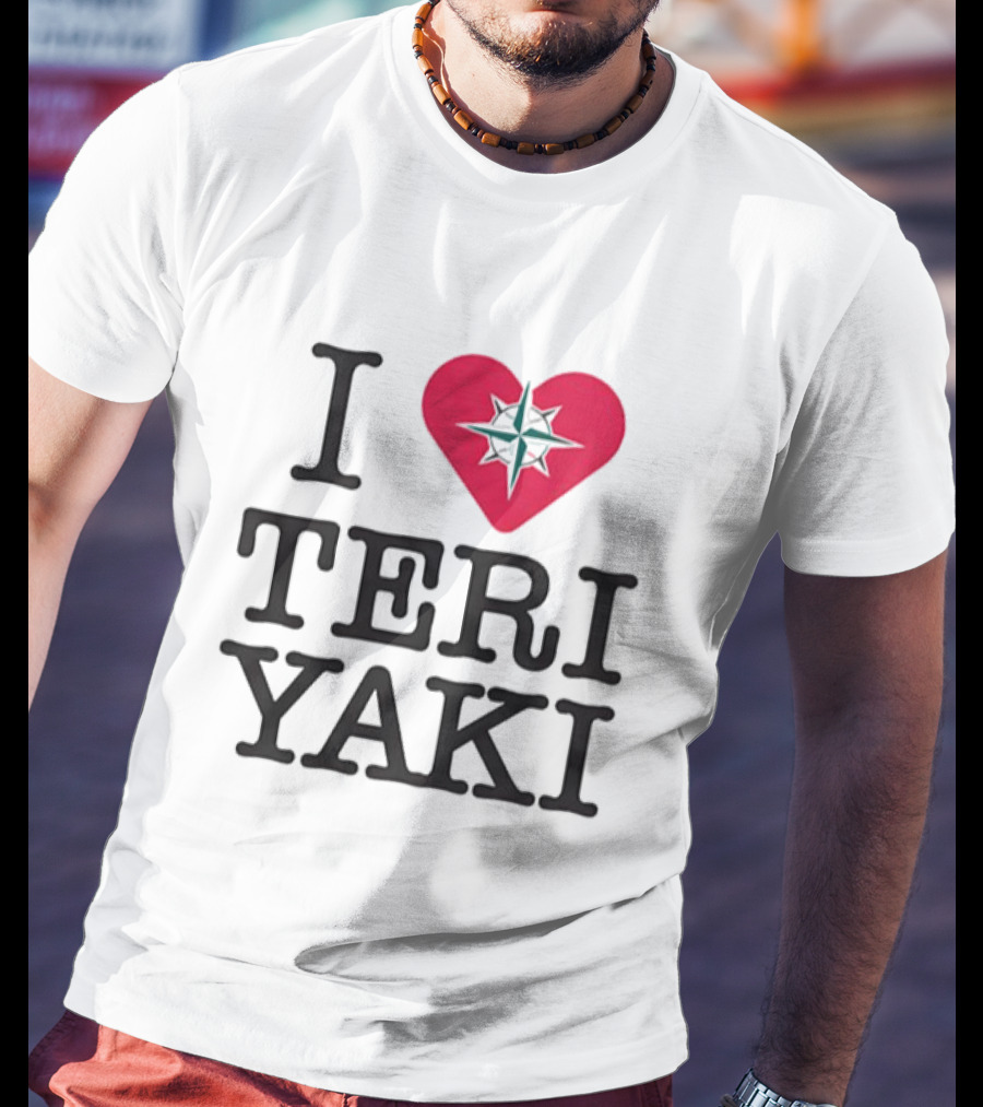 Seattle Mariners I Love Teriyaki Heart Mariners Symbol T-Shirt
