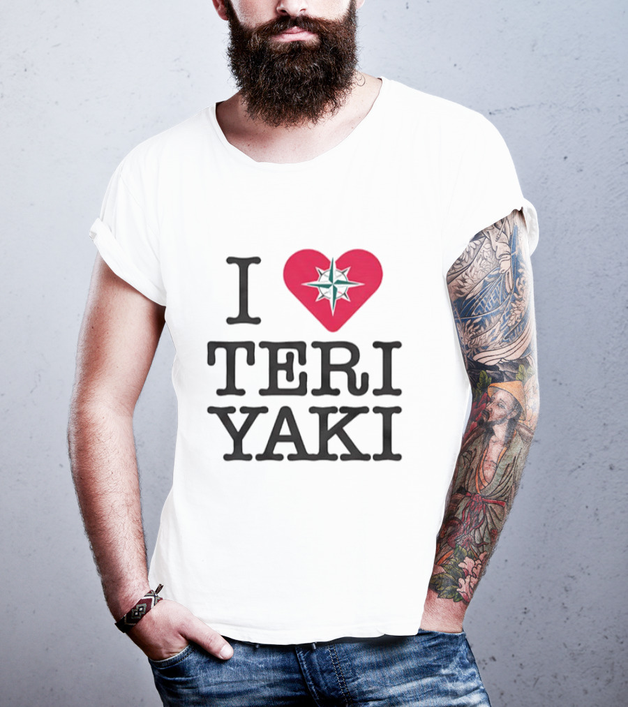 Seattle Mariners I Love Teriyaki Heart Mariners Symbol T-Shirt